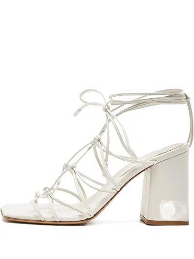 Pre-owned Gianvito Rossi  95mm Knotted Leather Sandals In White
