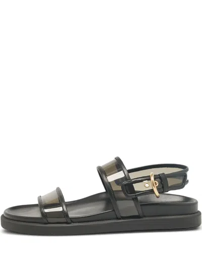 Pre-owned Gianvito Rossi  Bilbao Flat Sandals In Black