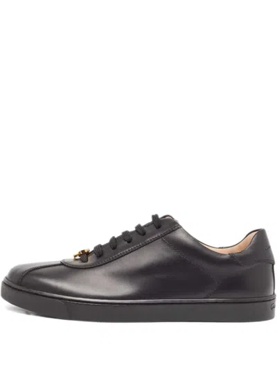 Pre-owned Gianvito Rossi  Ribbon Sneakers In Black