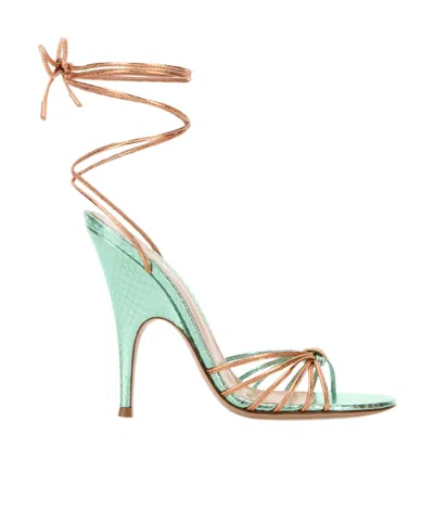 Gianvito Rossi Metallic Leather Slingback Sandals In Multi