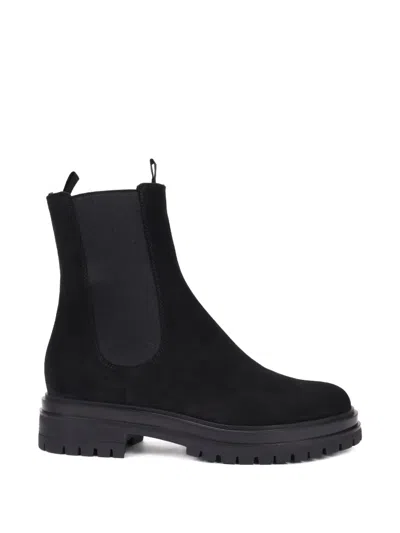 Gianvito Rossi Women Chester Suede Leather Boots In Black