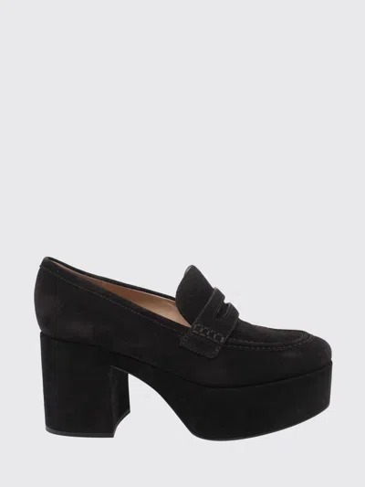 Gianvito Rossi Jenna 75 Suede Platform Loafers In Brown