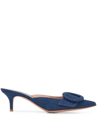 Gianvito Rossi Portofino 55mm Denim Mules In Blue