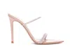 Gianvito Rossi Heeled Sandals Embellished With Rhinestone In Powder