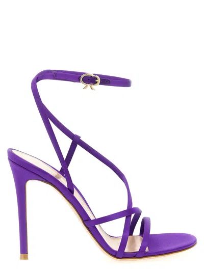 Gianvito Rossi Purple Ankle Strap Heels