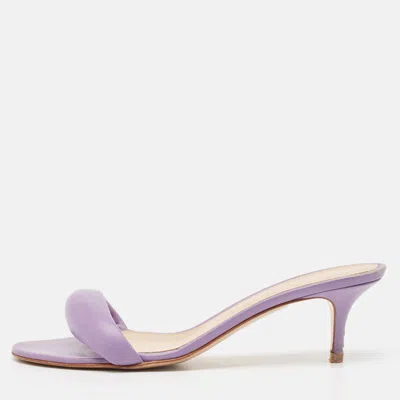 Gianvito Rossi Purple Leather Elle Slide Sandals