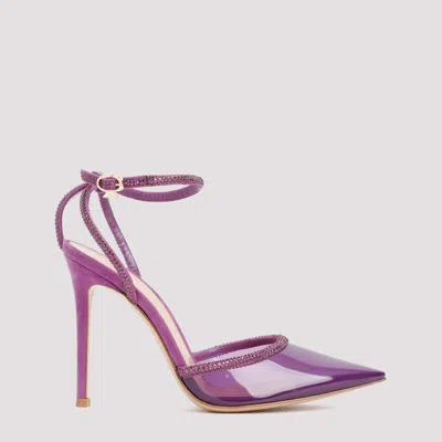 GIANVITO ROSSI PURPLE PLEXIGLASS HEELS