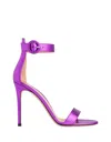 Gianvito Rossi Portofino 105 Metallic Leather Sandals In Animal Print