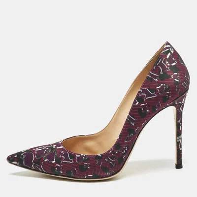 Pre-owned Gianvito Rossi Purple Satin Plexi Pointed Toe Pumps Size 40