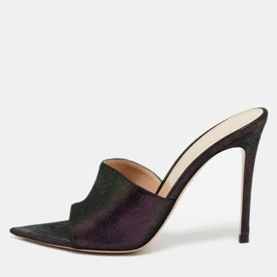 Gianvito Rossi Purple Suede Elle Slide Sandals