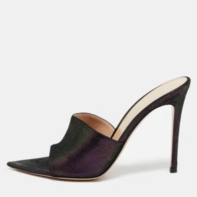 Pre-owned Gianvito Rossi Purple Suede Elle Slide Sandals Size 38