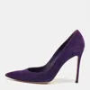 Gianvito Rossi Purple Suede Gianvito 105 Pumps In Blue