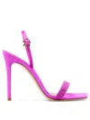 GIANVITO ROSSI PURPLE VELVET SANDALS FOR WOMEN WITH 11CM HEEL