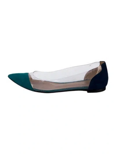 Pre-owned Gianvito Rossi Pvc Ballet Flats In Blue