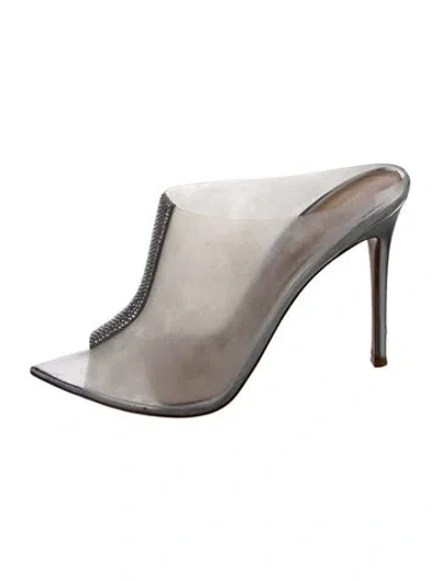 Pre-owned Gianvito Rossi Pvc Crystal Embellishments Mules