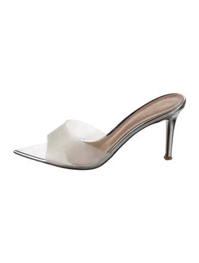 Pre-owned Gianvito Rossi Pvc Mules In Silver