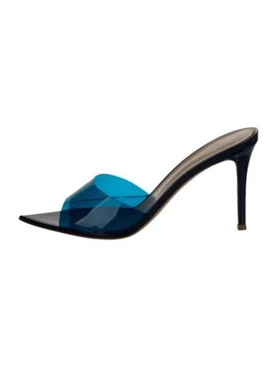 Pre-owned Gianvito Rossi Pvc Slides In Blue