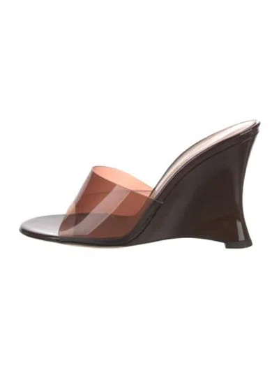 Pre-owned Gianvito Rossi Pvc Slides In Brown