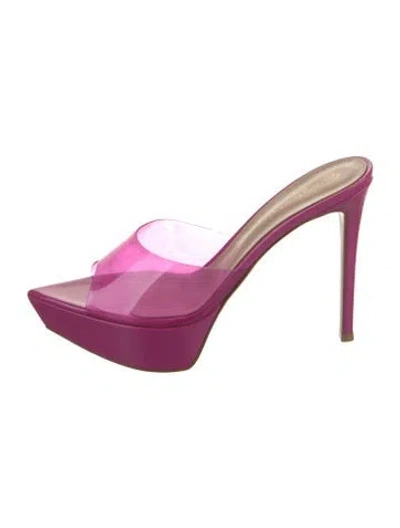 Pre-owned Gianvito Rossi Pvc Slides In Pink