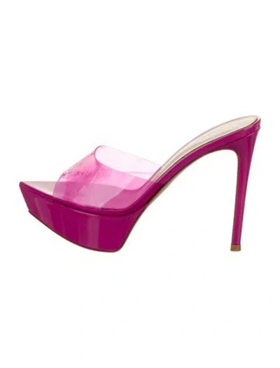 Pre-owned Gianvito Rossi Pvc Slides In Pink