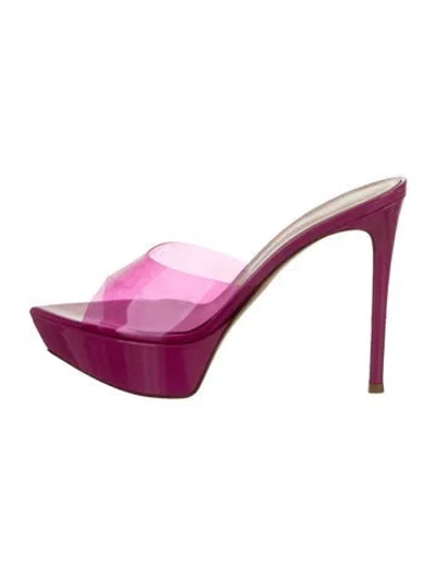 Pre-owned Gianvito Rossi Pvc Slides In Pink