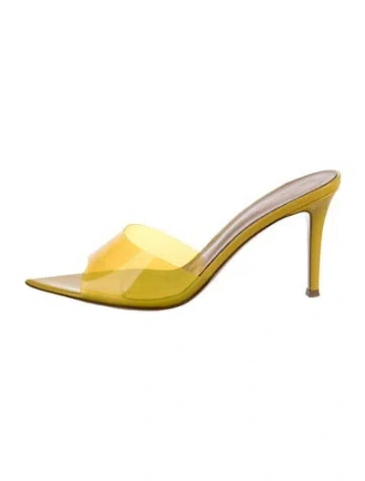 Pre-owned Gianvito Rossi Pvc Slides In Yellow