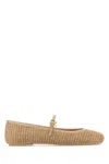 Gianvito Rossi Marbella+nappa Woven Round Toe Ballerina In Brown