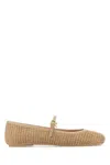 Gianvito Rossi Raffia Carla Ballerinas In Sand