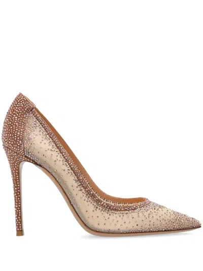 Gianvito Rossi Rania 105 Crystal Mesh Pumps In Multi