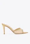 Gianvito Rossi Rania 85mm Crystal-embellished Mules In Gold