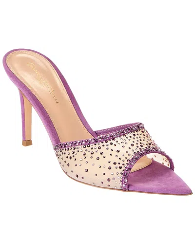 Gianvito Rossi Rania 85 Suede Mule In Purple