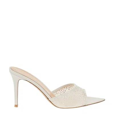 Gianvito Rossi Rania Embellished Heeled Sandals In White