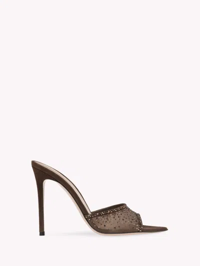 Gianvito Rossi Rania 105mm Crystal-embellished Sandals In Brown