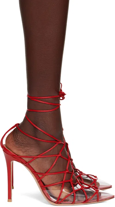 Gianvito Rossi Red Miria Heels In Trasp+tabasco Red