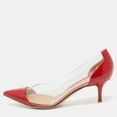 Gianvito Rossi Red Patent Leather And Pvc Plexi Pumps