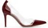 Gianvito Rossi Red Plexi Heels In Rouge+trasp