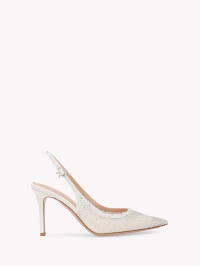 Gianvito Rossi Regina Embellished Leather Slingback Pumps In Multi