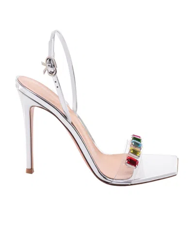 GIANVITO ROSSI RIBBON 100MM CRYSTAL-EMBELLISHED SANDALS