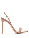 Gianvito Rossi Ribbon Buckle Stiletto Heels With Squared Toe Design In Brown