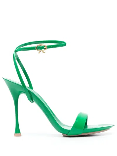 Gianvito Rossi Green Spice Ribbon Heeled Sandals
