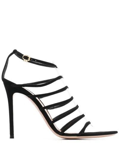 Gianvito Rossi Gianvito 105 Multi Crystal Strap Pvc Centre Sandal In Black