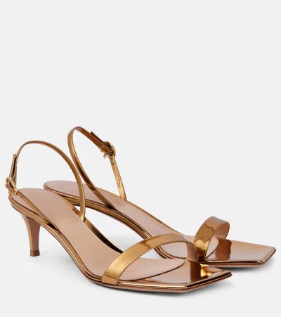 Gianvito Rossi Sandalen Ribbon 55 Aus Metallic-leder
