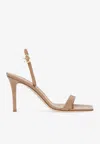 Gianvito Rossi Ribbon Buckle Stiletto Heels With Squared Toe Design In Nude