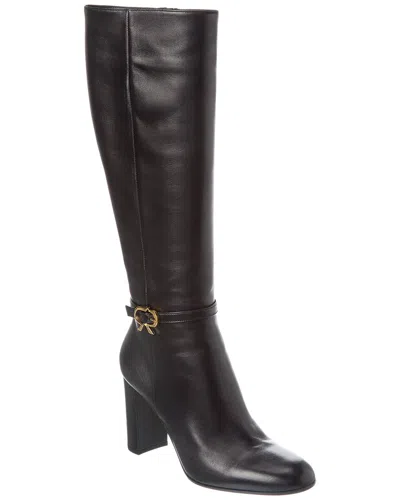 Gianvito Rossi Ribbon 85 Leather Knee-high Boot In Black