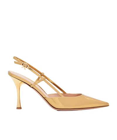 Gianvito Rossi Ribbon 85mm Slingback Pumps In Gold