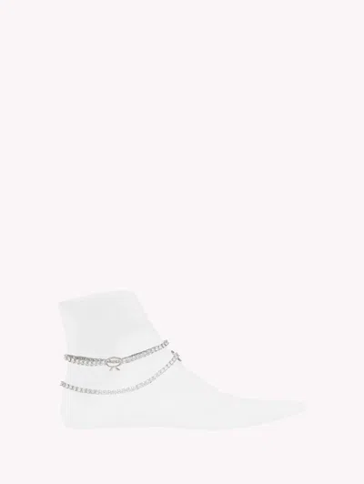 Gianvito Rossi Ribbon Anklet In Metallic