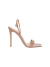 Gianvito Rossi Ribbon Buckle Stiletto Heels With Squared Toe Design In Brown