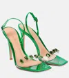 Gianvito Rossi Ribbon Candy Crystal-embellished Pvc Sandals In Trasp+green