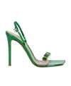 Gianvito Rossi Ribbon Candy Crystal-embellished Pvc Sandals In Green