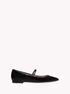 Gianvito Rossi Elegant Calf Leather Ballerina Flats With Chic Strap Detail In Black Patent